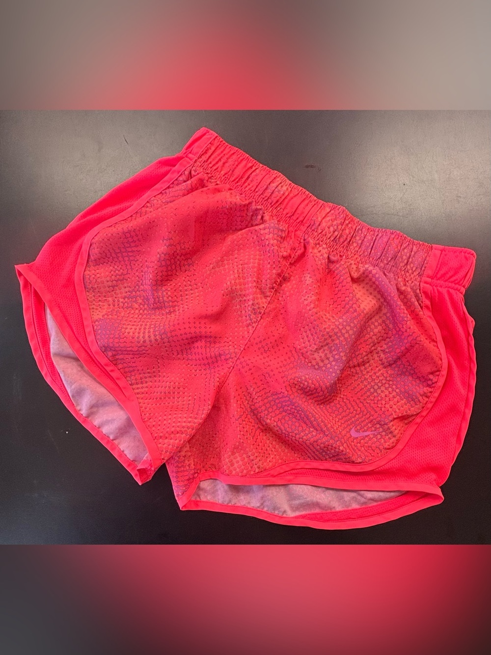 Nike Tempo Women’s Bright Coral and Purple Running Shorts